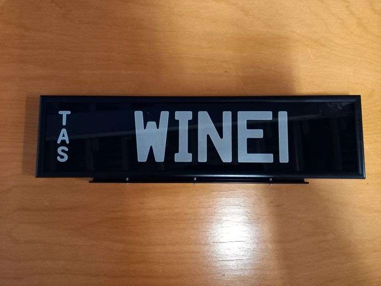 Tasmanian Personalised Number Plates 'WINE 1' Tullochs Auctions