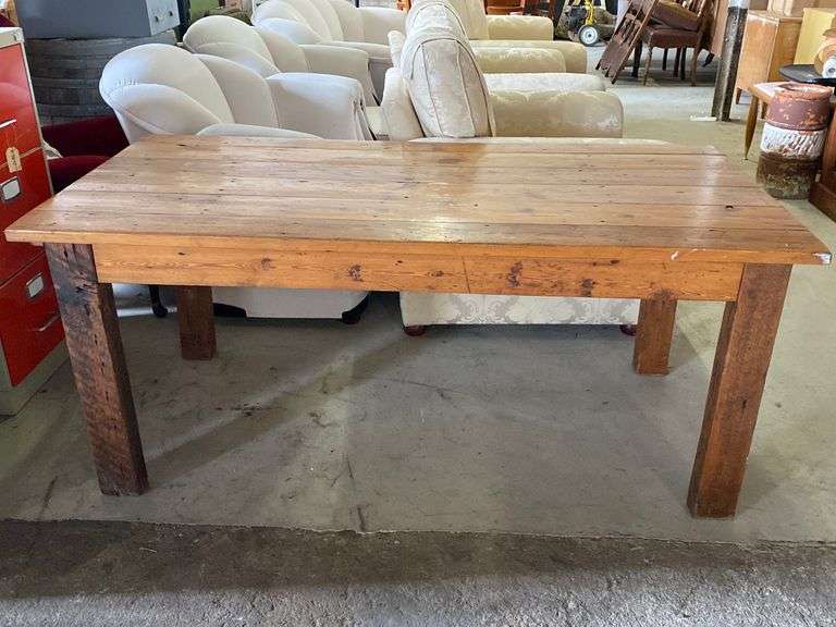 Large Rustic Pine Dining Table Tullochs Auctions