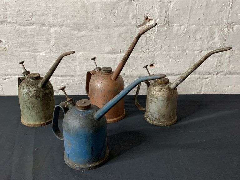 Lot of Four Antique Oil Cans Tullochs Auctions