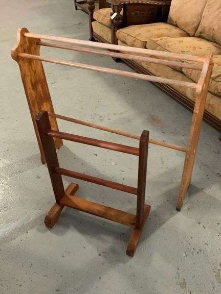 Two Vintage Wooden Clothes Racks - Tullochs Auctions