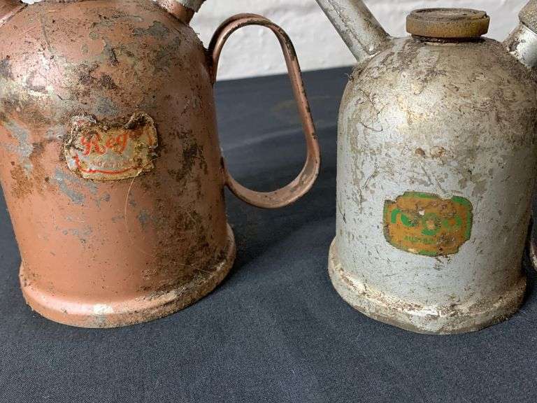 Lot of Four Antique Oil Cans Tullochs Auctions