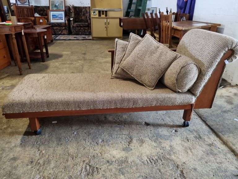 MidCentury Roll End Couch & Cushions Tullochs Auctions