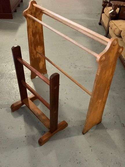 Two Vintage Wooden Clothes Racks - Tullochs Auctions