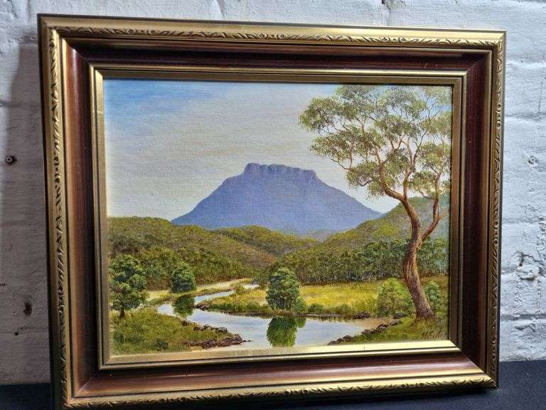 Oil on Board Painting 'Quamby Bluff' Tasmania, Harry Eyles Tullochs