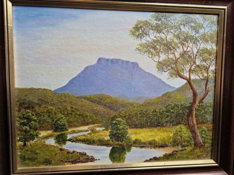 Oil on Board Painting 'Quamby Bluff' Tasmania, Harry Eyles Tullochs