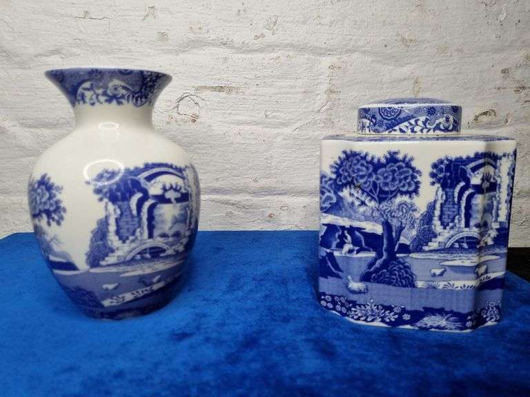 Spode 'Italian' Tea Caddy & Vase Tullochs Auctions