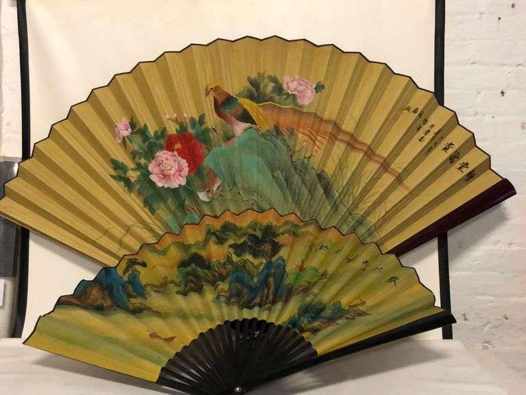 2 x Vintage Chinese Wall Fans Tullochs Auctions