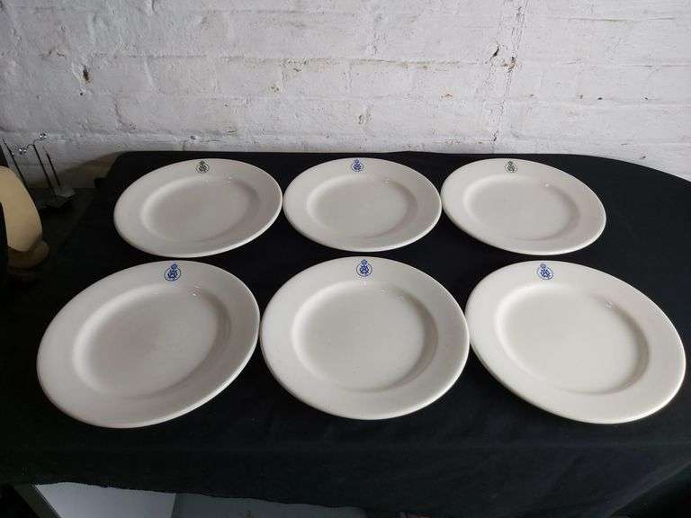 Set of Six Vintage Monogramed Hotel Plates Tullochs Auctions