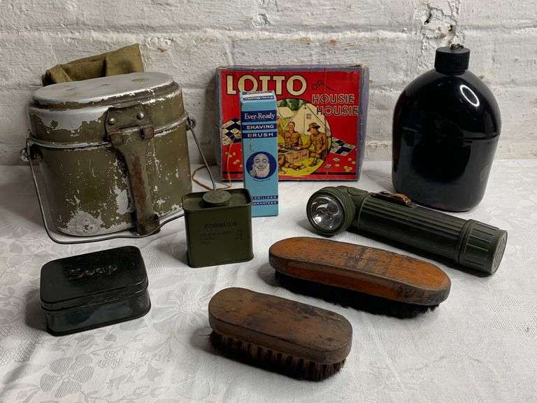 Lot of Vintage Military Items inc Game Tullochs Auctions