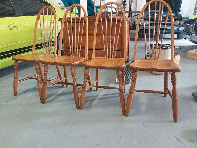 Four Wooden Cottage Dining Chairs Tullochs Auctions