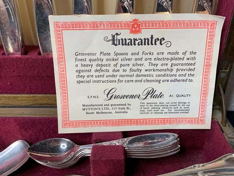 Grosvenor Cutlery Set in Case Tullochs Auctions