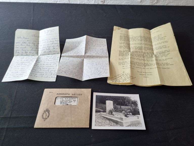 WW2 Letters & Airgraph Letter to Wife Regarding a Soldier Sadly Killed
