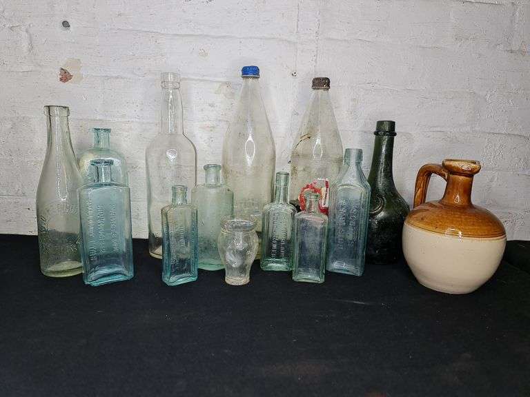 Lot of Antique and Vintage Bottles inc Peacock Hobart etc Tullochs