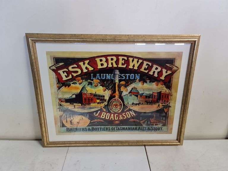 "Esk Brewery" Large Gold Framed Artwork Tullochs Auctions