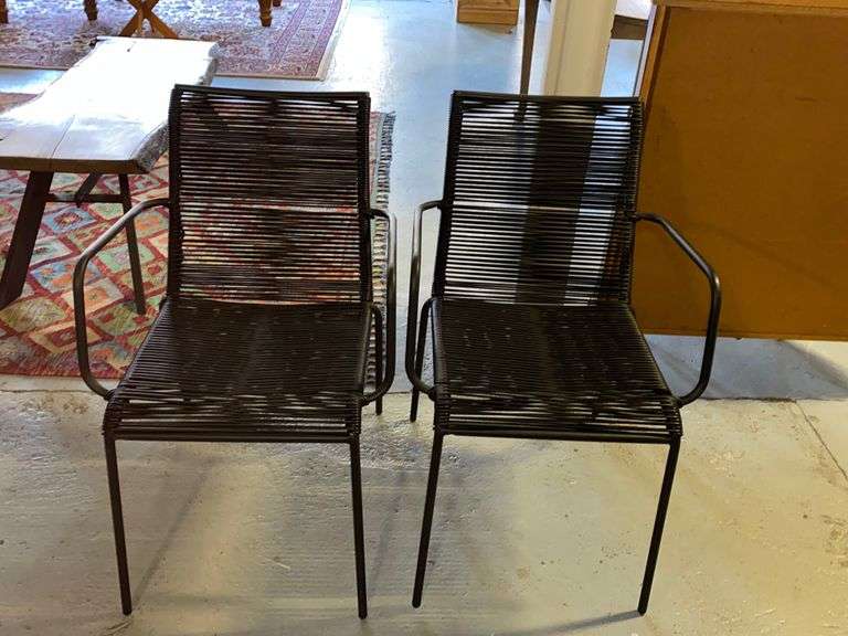Pair of Black Outdoor Chairs Tullochs Auctions