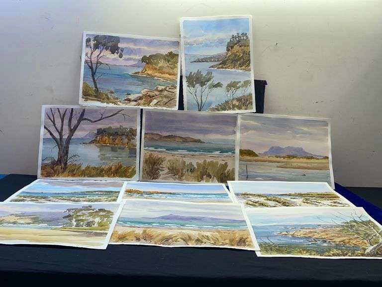 Selection Of Water Colour Paintings 'Tasmania Coastal Scenes' by Graeme