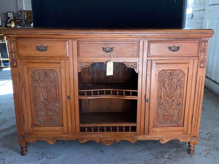Antique Australian Kauri Pine Sideboard Hand Carved Tullochs Auctions