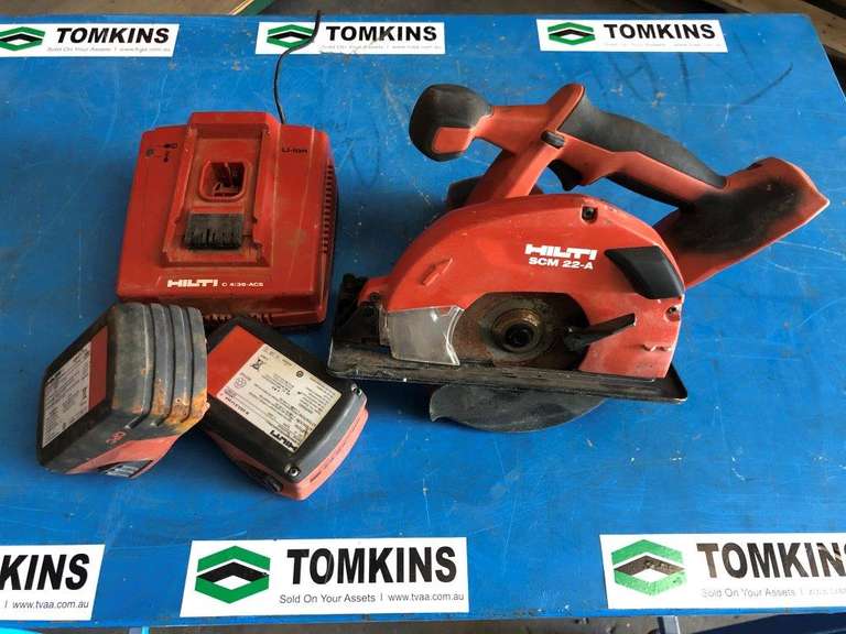 Hilti SCM 22A Battery Powered Circular Saw TVAA Pty Ltd T/A Tomkins