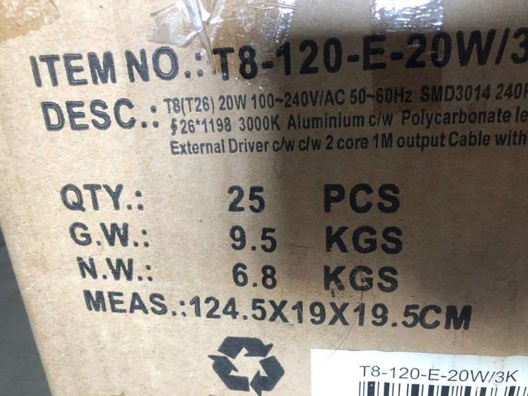 Klipt LED Tube Lights x 50 TVAA Pty Ltd T/A Tomkins Valuers & Auctioneers