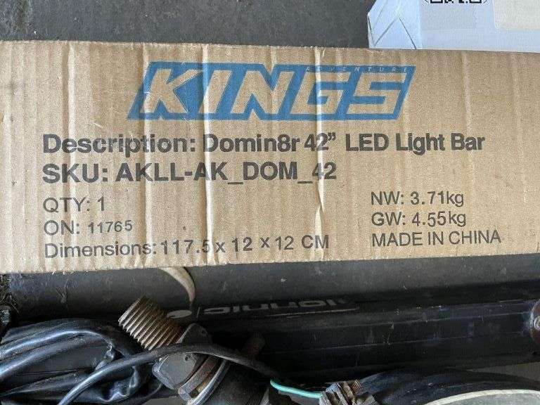 As new 42'' Kings LED Light Bar and Wire Harness, 300mm Spot Light and
