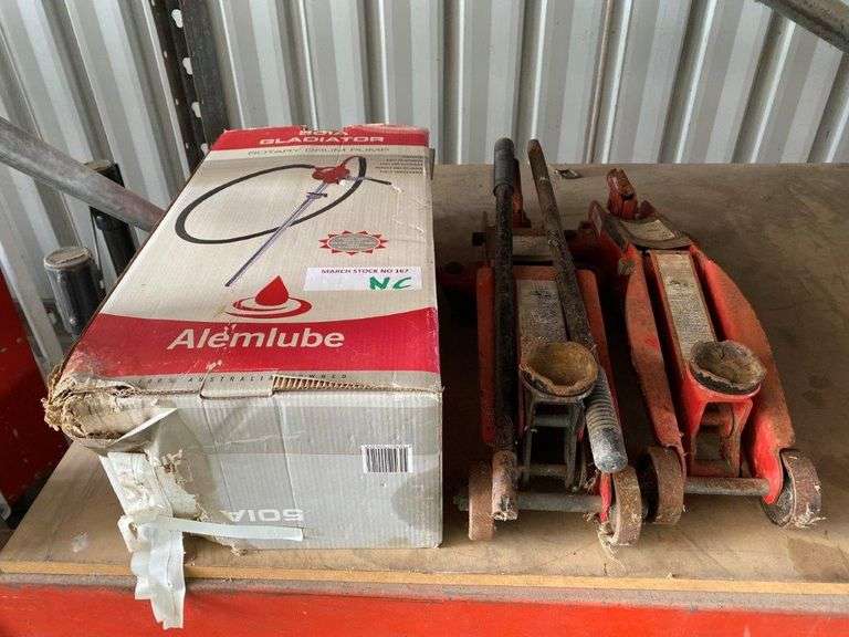 Drum Fuel Pump and 2 x Floor Jacks TVAA Pty Ltd T/A Tomkins Valuers
