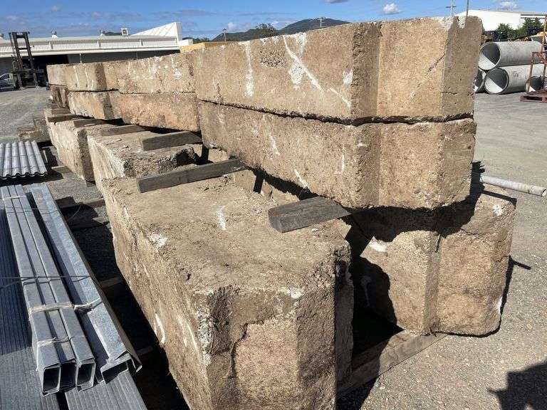 23x Assorted Concrete Retainer Blocks approx 1700mm Long TVAA Pty