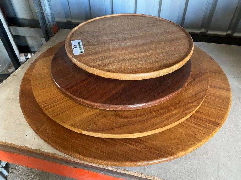 4x Timber Lazy Susan TVAA Pty Ltd T/A Tomkins Valuers & Auctioneers