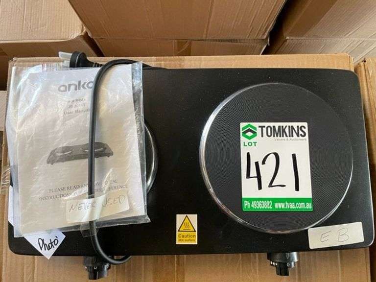 Anko Electric Hot Plate TVAA Pty Ltd T/A Tomkins Valuers & Auctioneers