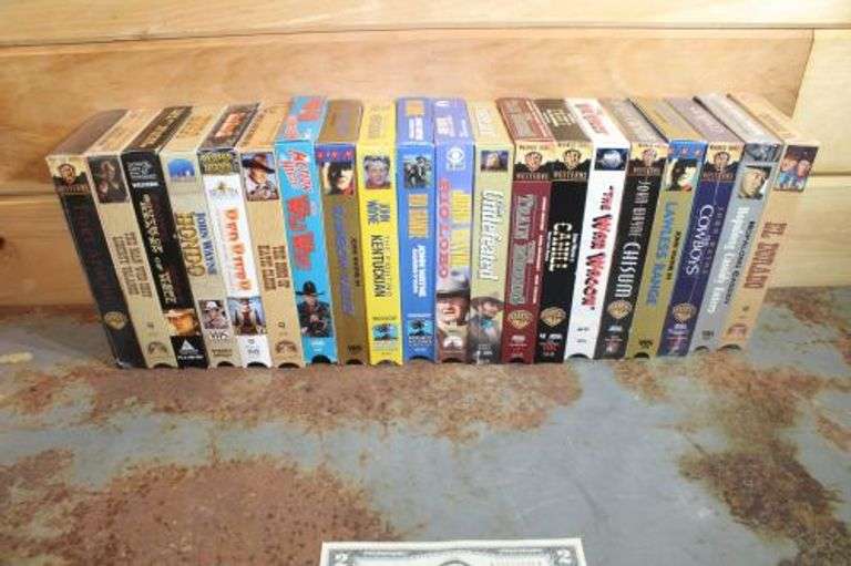 Really cool lot of vintage Western classic movies on VHS featuring lots of John Wayne Texas