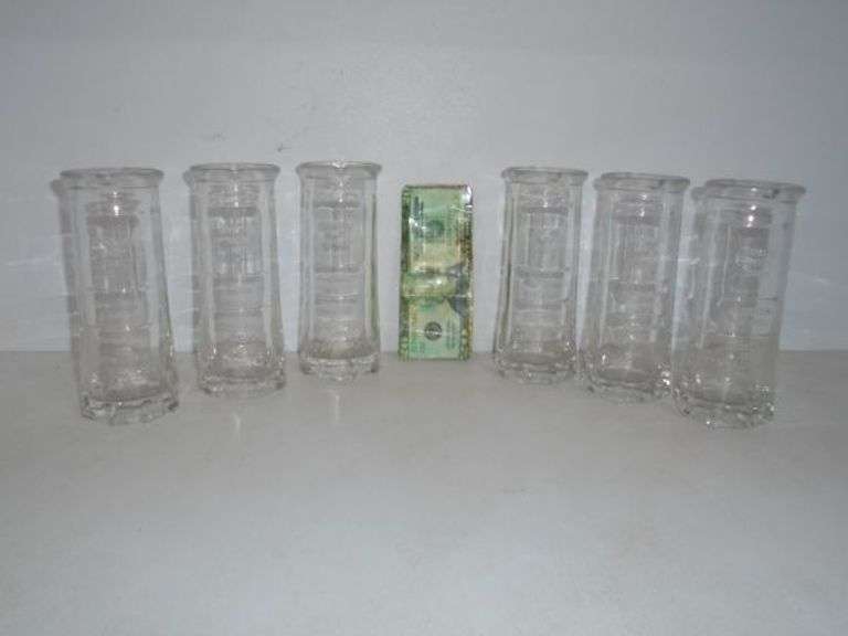 Lot of 6 ST. GERMAIN Glass Cocktail Measuring Glasses. Texas Online