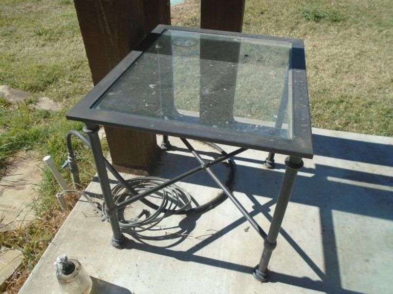 Cash Only Pottery Barn Glass Top Table 24x21, 1 of 2 Texas Online