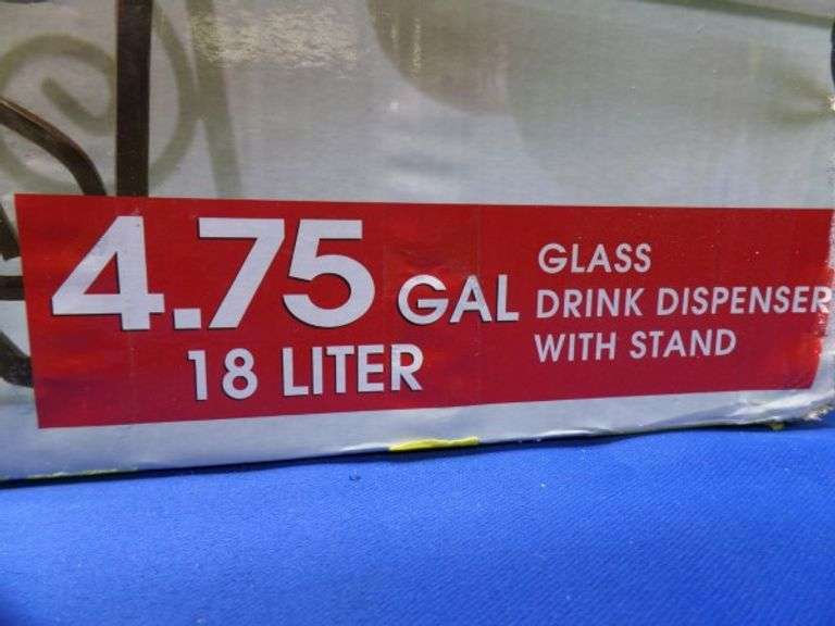 NEW Tabletops Gallery LARGE 4.75 Gallon Heavy Glass Drink Dispenser w