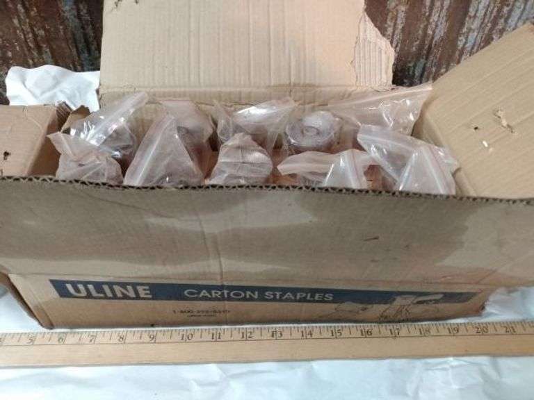Huge box of ULINE roll staples staples cardboard packages/boxes and