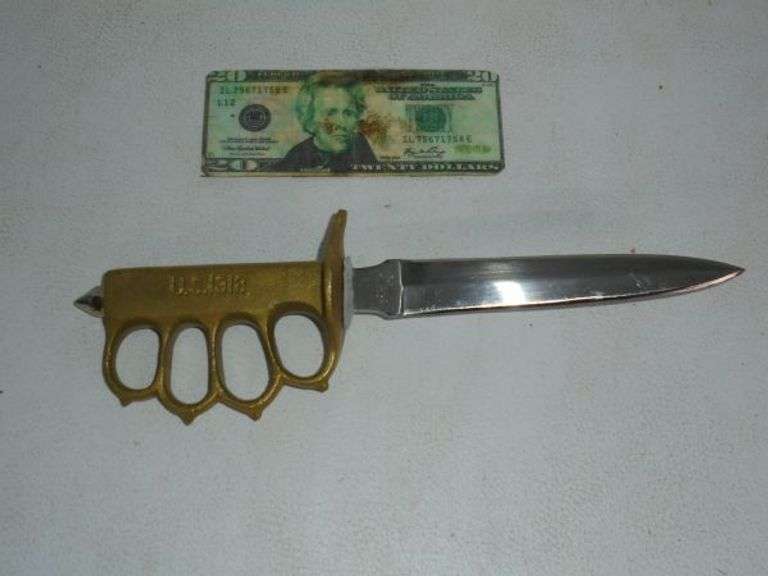 Brass Knuckle Knife. Click on picture for more pics. Texas Online Auction House