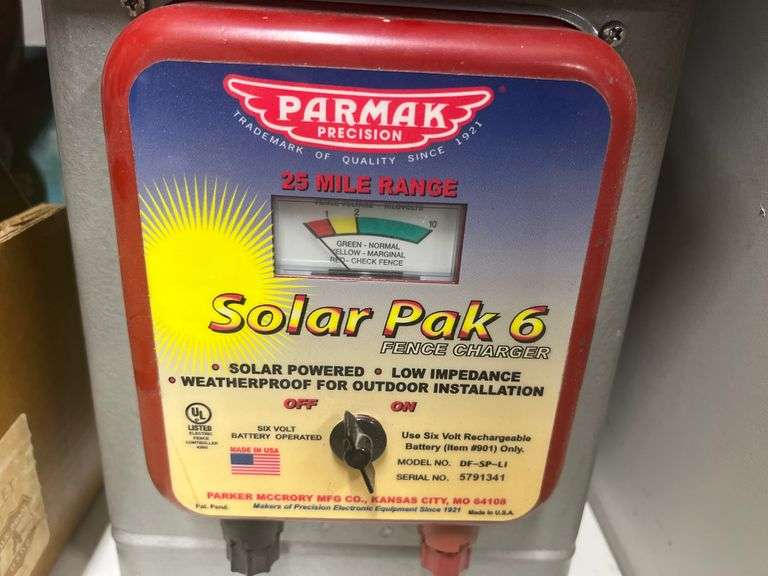 Working Solar Pac 6 hot wire fence charger w/ 25 mile range by PARMAK