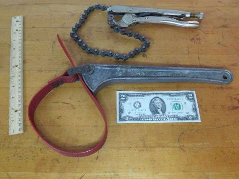 ViseGrip Chain Clamp Wrench and Klein Tools GripIt Strap Wrench as