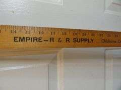 Vintage advertising yard stick, one side is Arlington TX the other side is Oklahoma City, OK, see additional photos. (LR)