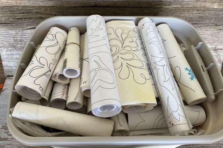 TUB OF ROLLS OF TEMPLATES/STENCILS Texas Online Auction House