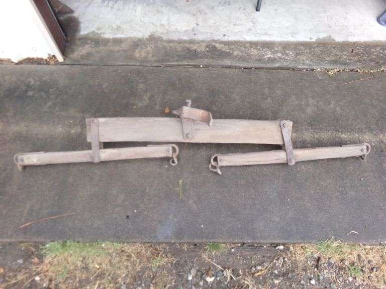 Antique large wood and iron double tree yoke Texas Online Auction House