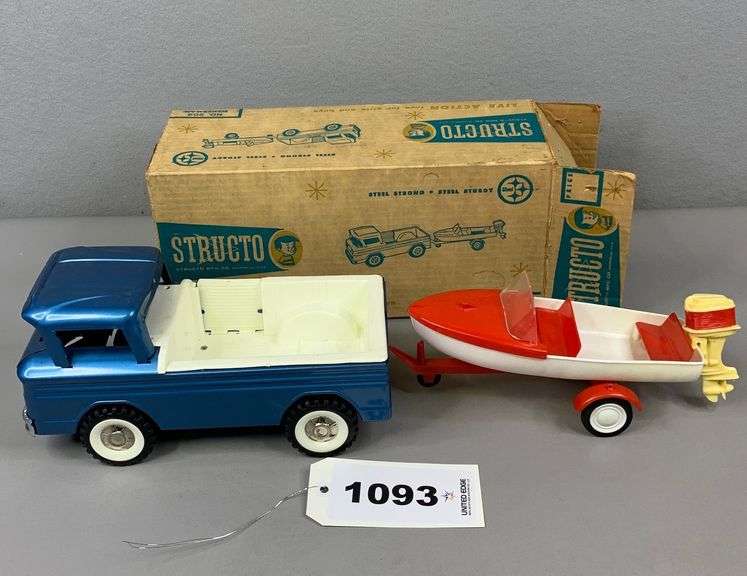 Structo No 202 Fisherman, Truck, Trailer & Boat with Motor United