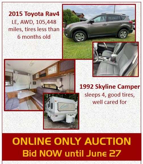 Toyota Rav4 & Skyline Layton Travel Trailer Online Auction