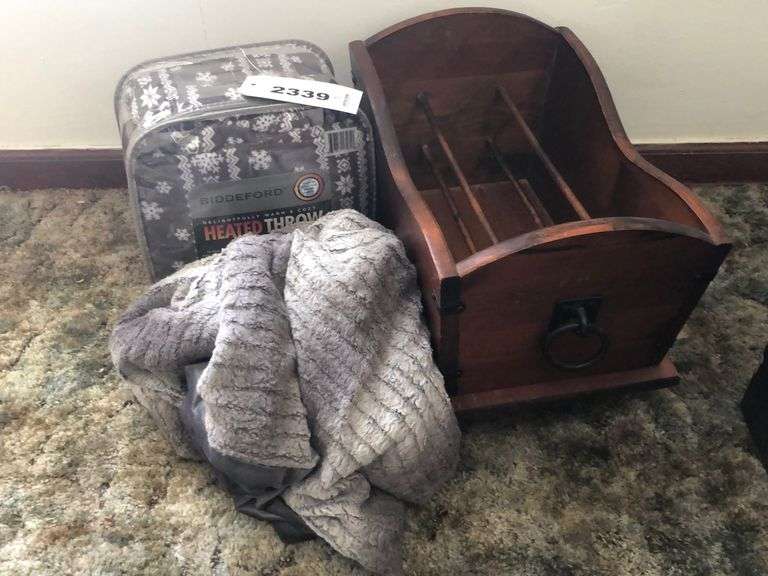 Wooden Cradle & Blankets United Edge Real Estate & Auction