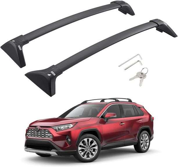 BougeRV Lockable Roof Rack Cross Bars For Toyota RAV4 2013-2018 - 150 Lb Capacity Aluminum Bars