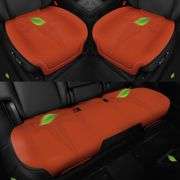3PCS Car Seat Cover Luxury Suede Seat Covers for Tesla Model 3 (Orange)