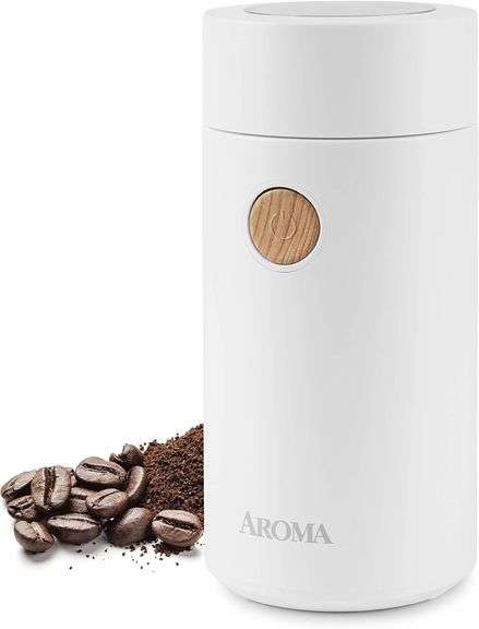 Aroma Housewares Mini Coffee Grinder and Electric Herb Grinder with 304 Stainless Steel Grinding Bla