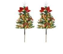 TAILERRI 2 Pack Solar Christmas Tree Pathway Lights Outdoor Decorations Waterproof