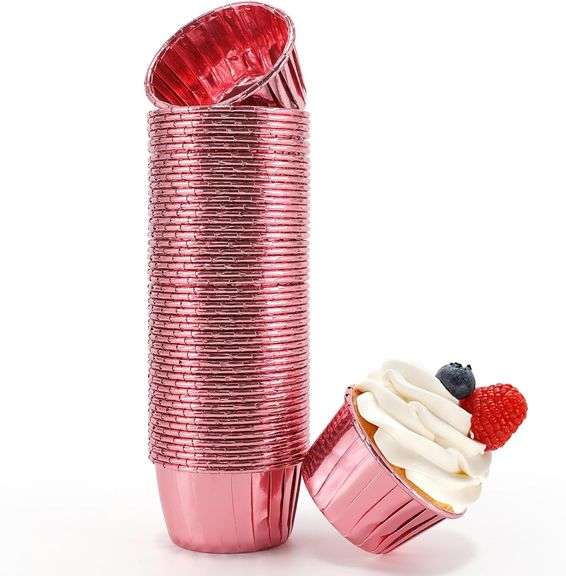 Rose Gold Foil Cupcake Liners,900 pcs Disposable Muffin Liners 3.5 Oz Wrappers