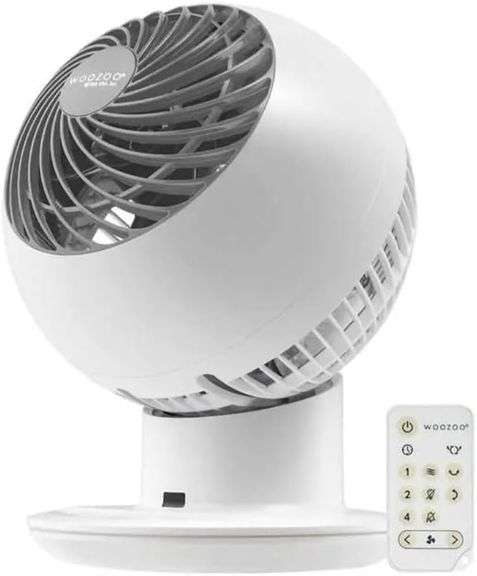 IRIS Woozoo Globe Multi-Directional 5-Speed Oscillating Fan [2024 Model], Small, White