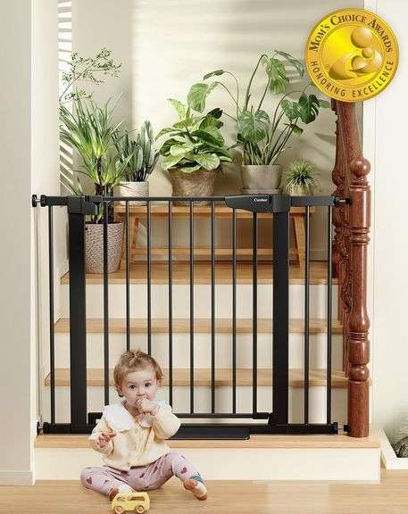 Cumbor 29.7-40.6" Baby Gate for Stairs, Mom's Choice Awards Winner-Dog Gate for Doorways, Pressure M