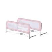 Adjustable Mesh Bed Rail in Pink, Two Height Levels, Breathable and Durable Fabric, Lightweight and 